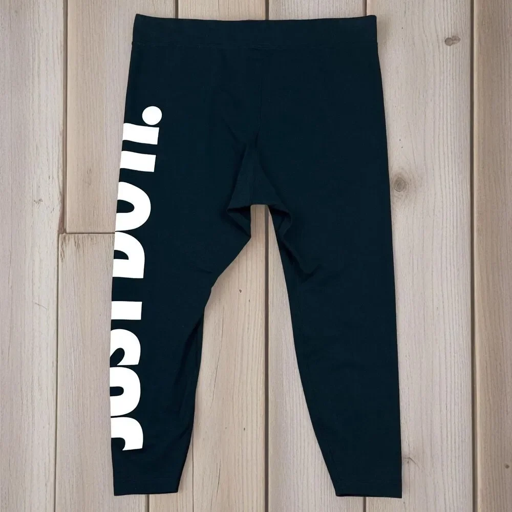 Nike Women's Black Plus Size High-Waisted 'JUST DO IT' Leggings 2XL DC6933-010